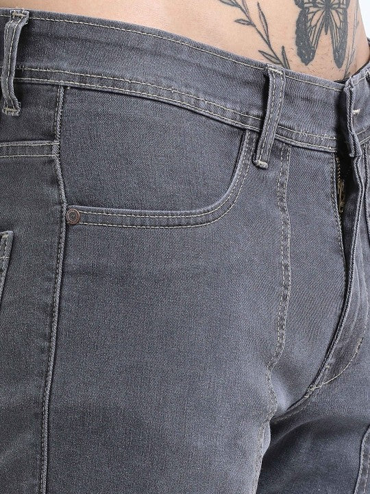 Men Solid Mid-Rise Slim Fit Cargos Jeans