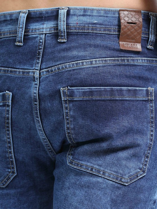 Men’s Blue Slim Fit Stretch Cargo Jeans